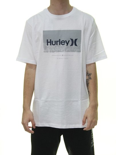 Camiseta Masculina Hurley Silk Disorder Manga Curta Estampada - Branco