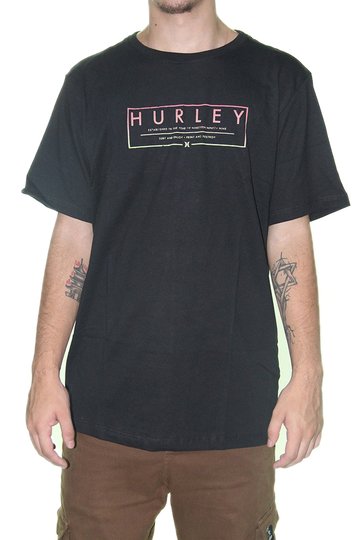 Camiseta Masculina Hurley Silk Estabilished Manga Curta Estampada - Preto