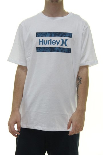 Camiseta Masculina Hurley Silk Free Flower Manga Curta Estampada - Branco 
