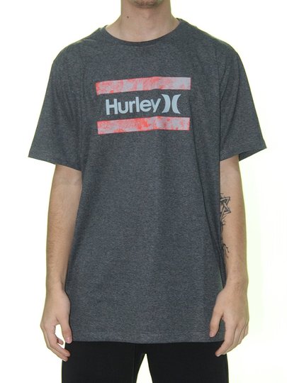 Camiseta Masculina Hurley Silk Free Manga Curta Estampada - Grafite Mesclado