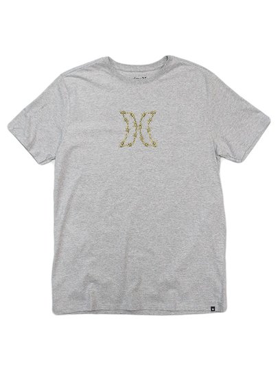 Camiseta Masculina Hurley Silk Hand Manga Curta Estampada - Cinza/Mescla