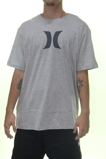 Camiseta Masculina Hurley Silk Icon Manga Curta Estampada - Cinza Mescla