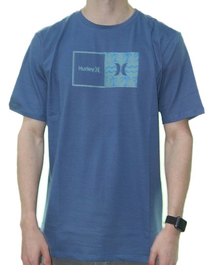 Camiseta Masculina Hurley Silk Natural Manga Curta Estampada - Azul