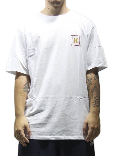 Camiseta Masculina Hurley Surf Club Manga Curta Estampada - Branco