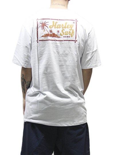 Camiseta Masculina Hurley Surf Club Manga Curta Estampada - Branco