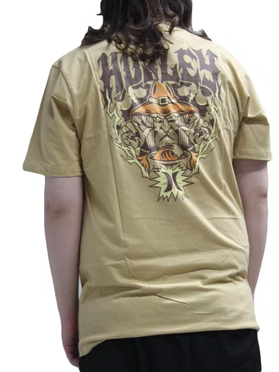 Camiseta Masculina Hurley Wizard Manga Curta Estampada - Bege
