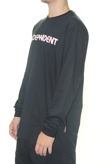 Camiseta Masculina Independent Bar Logo Manga Longa Estampada - Preto