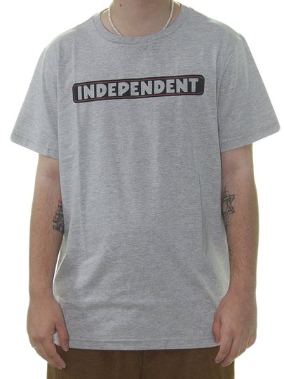 Camiseta Masculina Independent Bar Logo SS Manga Curta Estampada - Cinza Mesclado