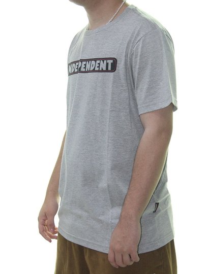 Camiseta Masculina Independent Bar Logo SS Manga Curta Estampada - Cinza Mesclado