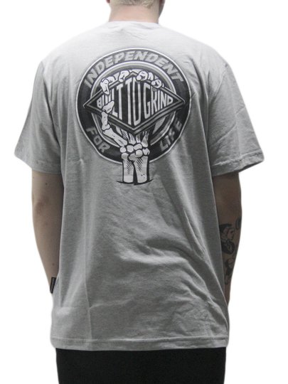 Camiseta Masculina Independent For Life Manga Curta Estampada - Cinza/Mescla