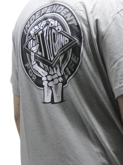 Camiseta Masculina Independent For Life Manga Curta Estampada - Cinza/Mescla