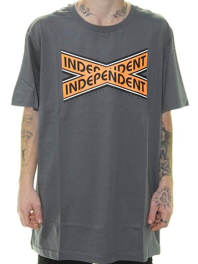 Camiseta Masculina Independent Intersect Manga Curta Estampada - Chumbo