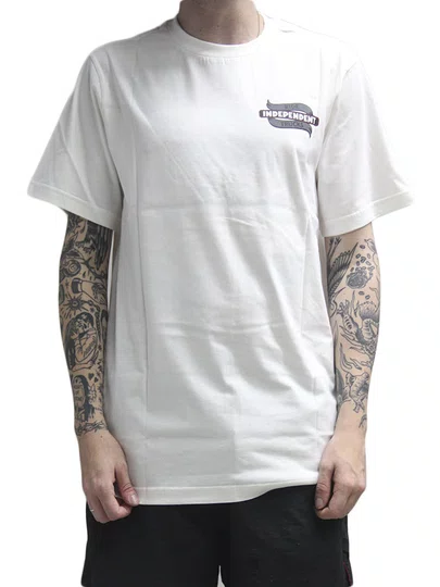 Camiseta Masculina Independent Liberty Manga Curta Estampada - Off White