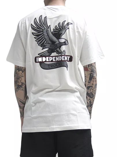 Camiseta Masculina Independent Liberty Manga Curta Estampada - Off White