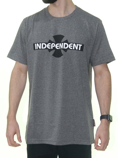 Camiseta Masculina Independent O.G.B.C. 2 Colors Manga Curta Estampada - Chumbo Mesclado