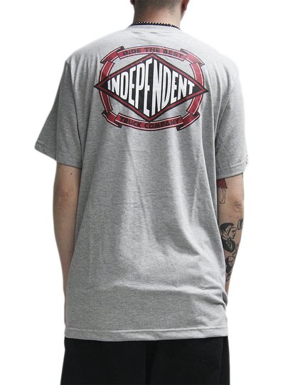 Camiseta Masculina Independent Summit Scroll Manga Curta Estampada - Cinza Mesclado