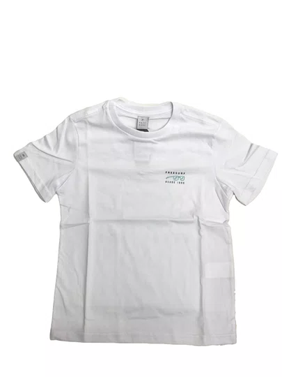Camiseta Masculina Infantil Freesurf Wave Manga Curta Estampada - Branco