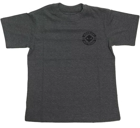 Camiseta Masculina Juvenil Session Chest Logo Manga Curta Estampada - Chumbo Mesclado