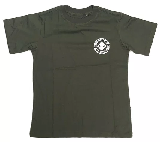 Camiseta Masculina Juvenil Session Chest Logo Manga Curta Estampada - Verde