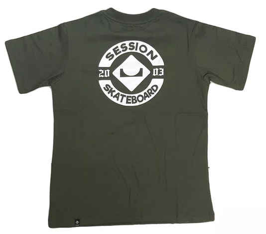 Camiseta Masculina Juvenil Session Chest Logo Manga Curta Estampada - Verde