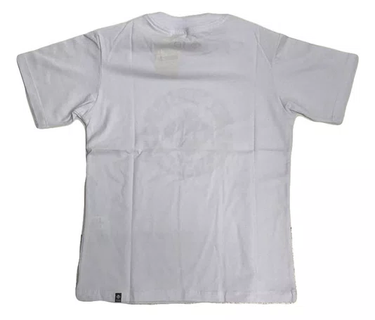 Camiseta Masculina Juvenil Session Logo Skate 2003 Manga Curta Estampada - Branco