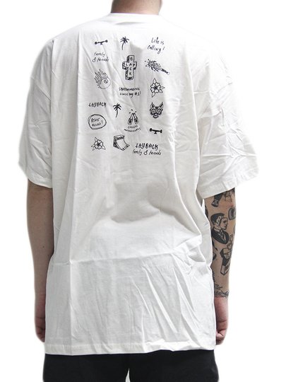 Camiseta Masculina Lay Back Oversized Flash Manga Curta Estampada - Bege
