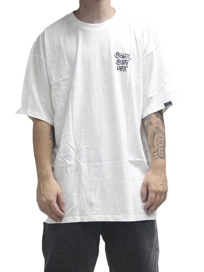 Camiseta Masculina Lay Back Oversized Skate Surf Manga Curta Estampada - Bege