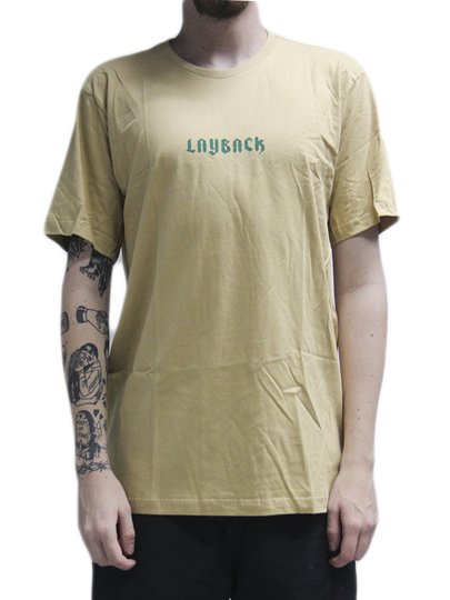 Camiseta Masculina Layback Basic Manga Curta Estampada - Caqui