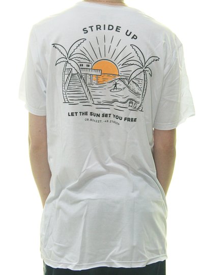 Camiseta Masculina Let's Strid Up Manga Curta Estampadda - Branco