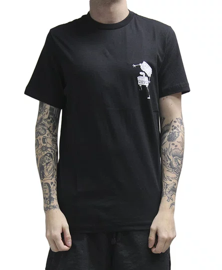 Camiseta Masculina Lost Bob In Half Manga Curta Estampada - Preto