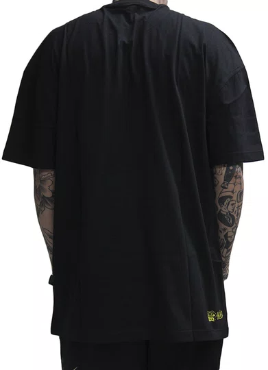 Camiseta Masculina Lost Box Fit Bob Esponja Puff Manga Curta Estampada - Preto