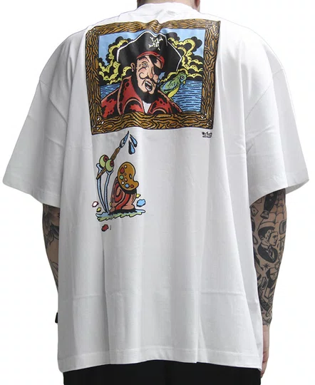 Camiseta Masculina Lost Box Quadrada Gary Artist Manga Curta Estampada - Branco