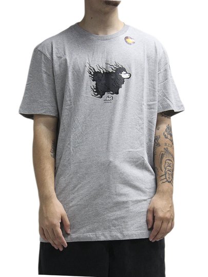 Camiseta Masculina Lost Sheep Of Fire Manga Curta Estampada - Cinza/Mescla