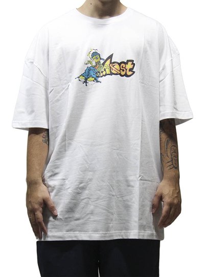 Camiseta Masculina Lost Spaced Out Manga Curta Estampada - Branco
