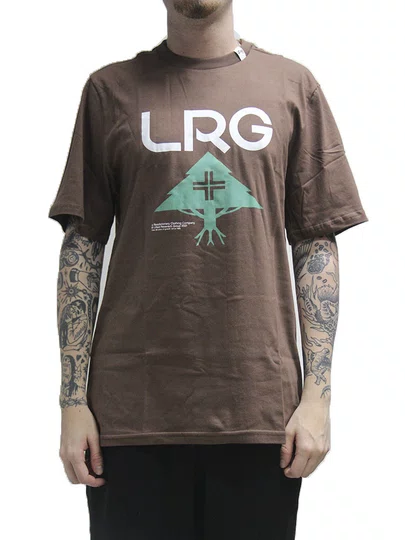 Camiseta Masculina Lrg 20 Stacked Manga Curta Estampada - Marrom