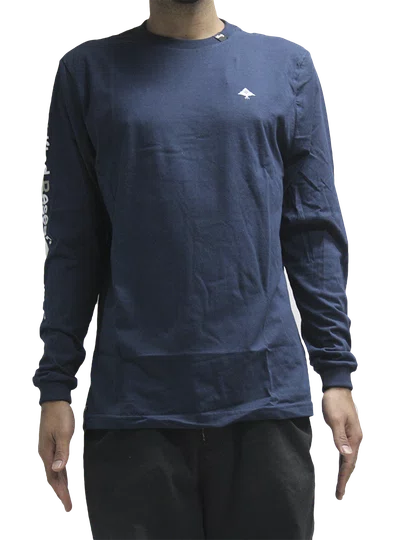 Camiseta Masculina LRG 20 Stacked Manga Longa Estampada - Marinho