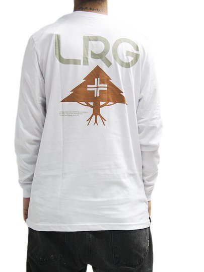 Camiseta Masculina LRG 47 20 Stacked Manga Longa Estampada - Branco
