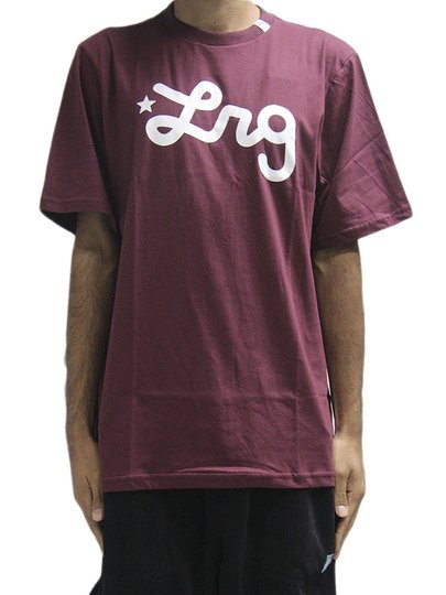 Camiseta Masculina LRG 47 Western Script Manga Curta Estampada - Bordo
