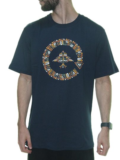 Camiseta Masculina LRG Aztec Manga Curta Estampada - Marinho Escuro