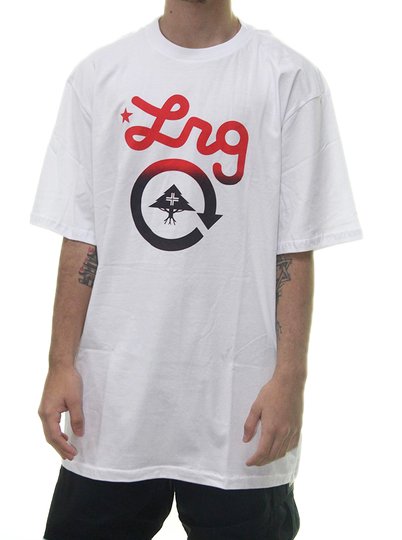 Camiseta Masculina LRG Big Cycle Logo Manga Curta Estampada - Branco