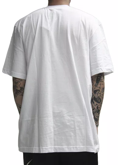 Camiseta Masculina LRG Cursive Over Knit Manga Curta Estampada - Branco