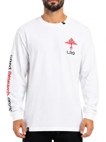 Camiseta Masculina LRG For Us Manga Longa Estampada - Branco