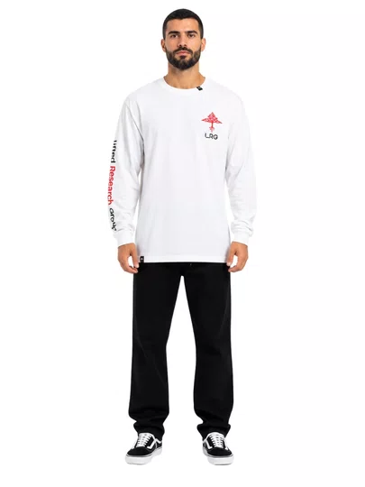 Camiseta Masculina LRG For Us Manga Longa Estampada - Branco
