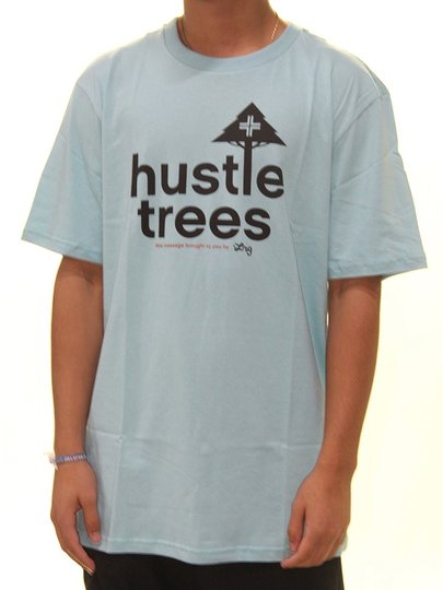 Camiseta Masculina LRG Hustle Trees Manga Curta Estampada - Azul Claro