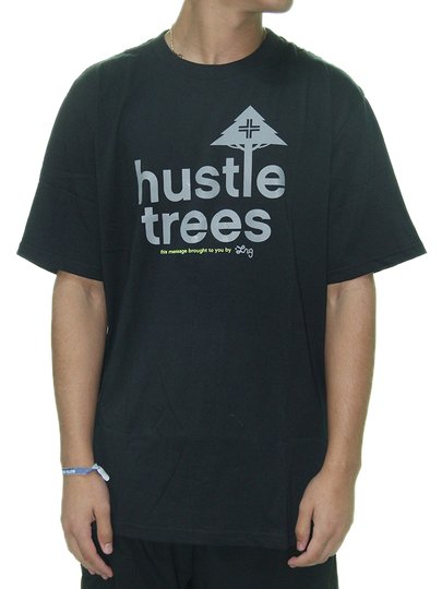 Camiseta Masculina LRG Hustle Trees Manga Curta Estampada - Preto