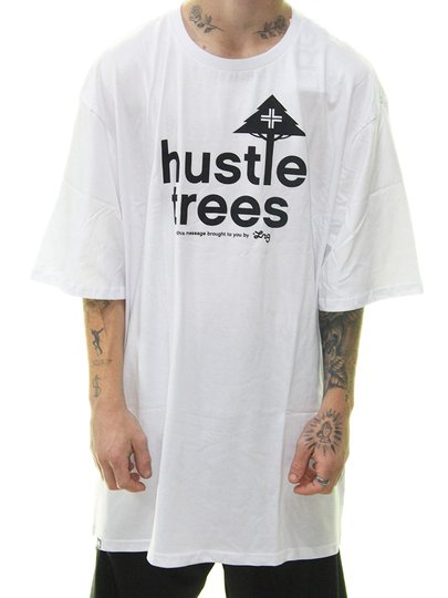 Camiseta Masculina LRG Hustle Tress BIG Manga Curta Estampada - Branco