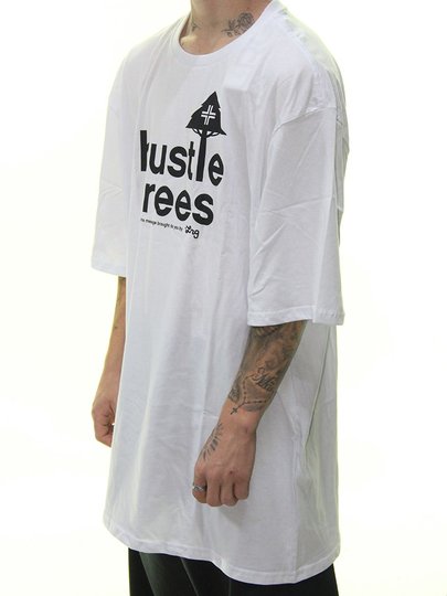 Camiseta Masculina LRG Hustle Tress BIG Manga Curta Estampada - Branco