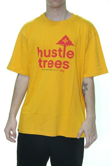 Camiseta Masculina LRG Hustle Tress Manga Curta Estampada - Amarelo Queimado