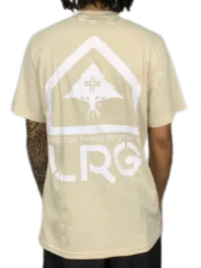 Camiseta Masculina LRG Logo Box Tree Manga Curta Estampada - Areia
