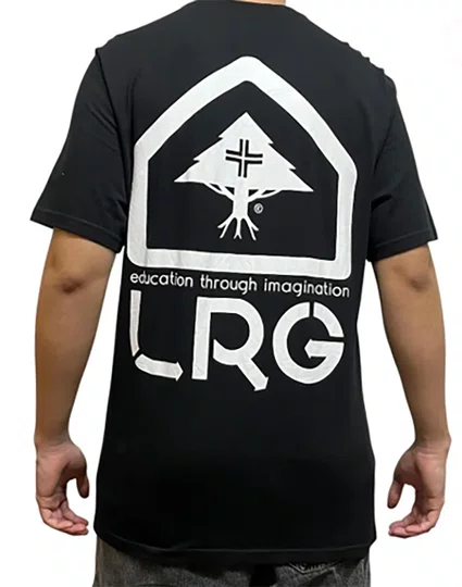 Camiseta Masculina LRG Logo Box Tree Manga Curta Estampada - Preto